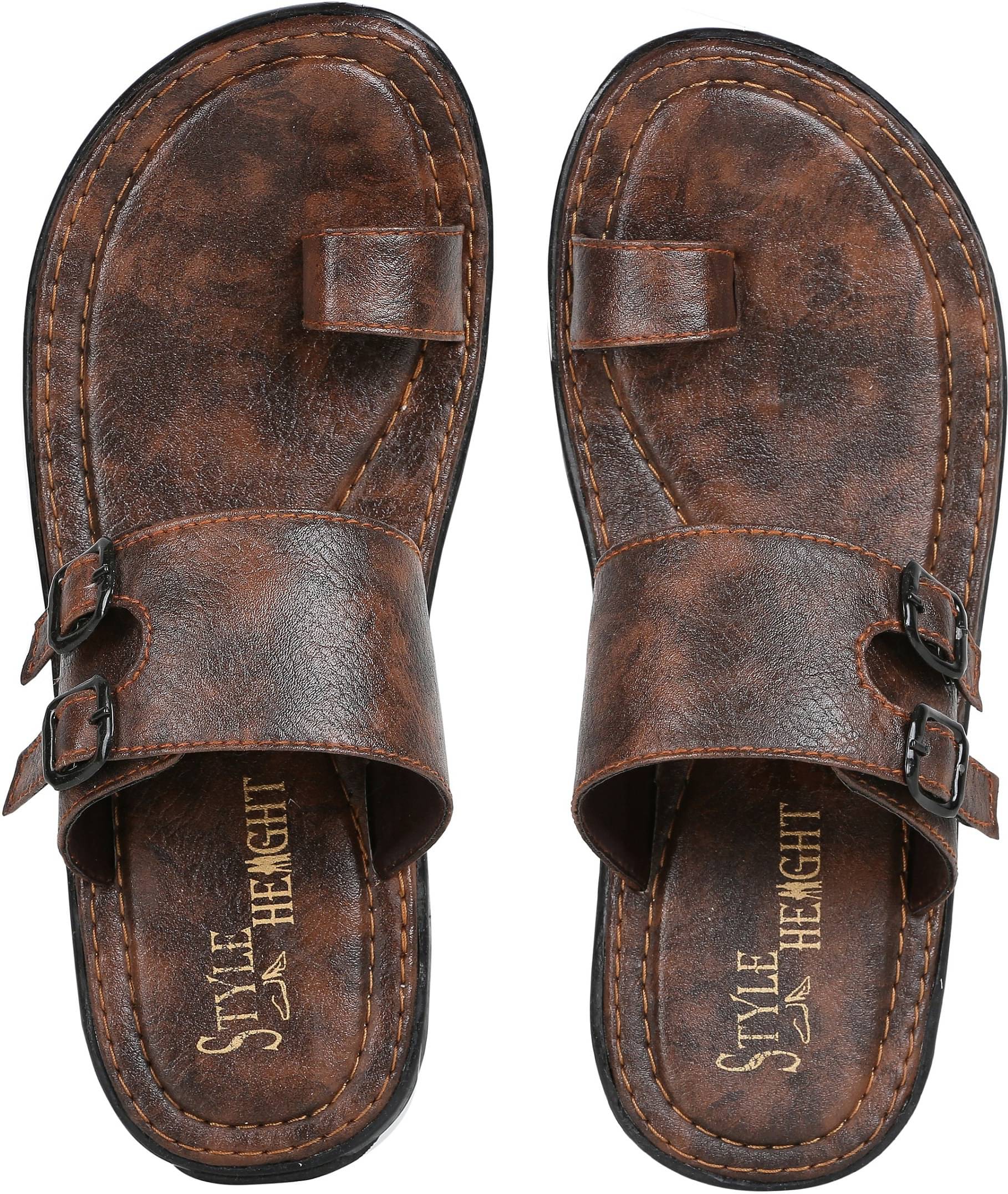     			Style Height Brown Men's Leather Slipper