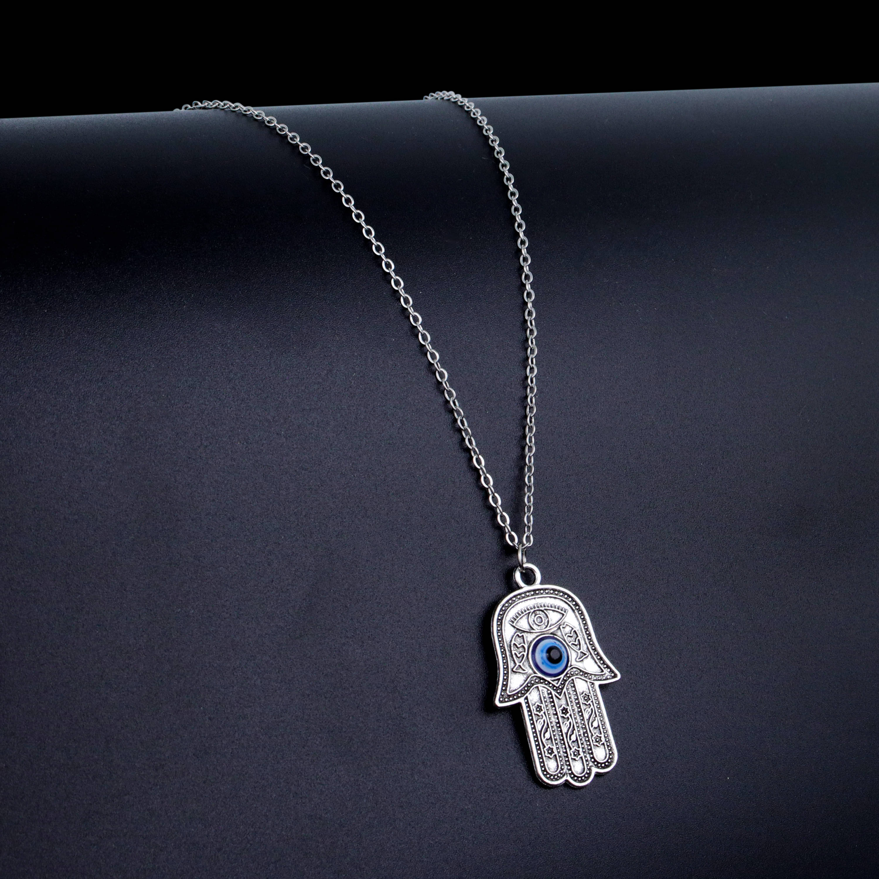Thrillz Newest Arrival Buddha Hand Evil Eye Silver Plated Chain Necklace For Girls Women Fashion Jewellery Thrillz Newest Arrival Buddha Hand Evil Eye Silver Plated Chain Necklace For Girls Women Fashion Jewellery