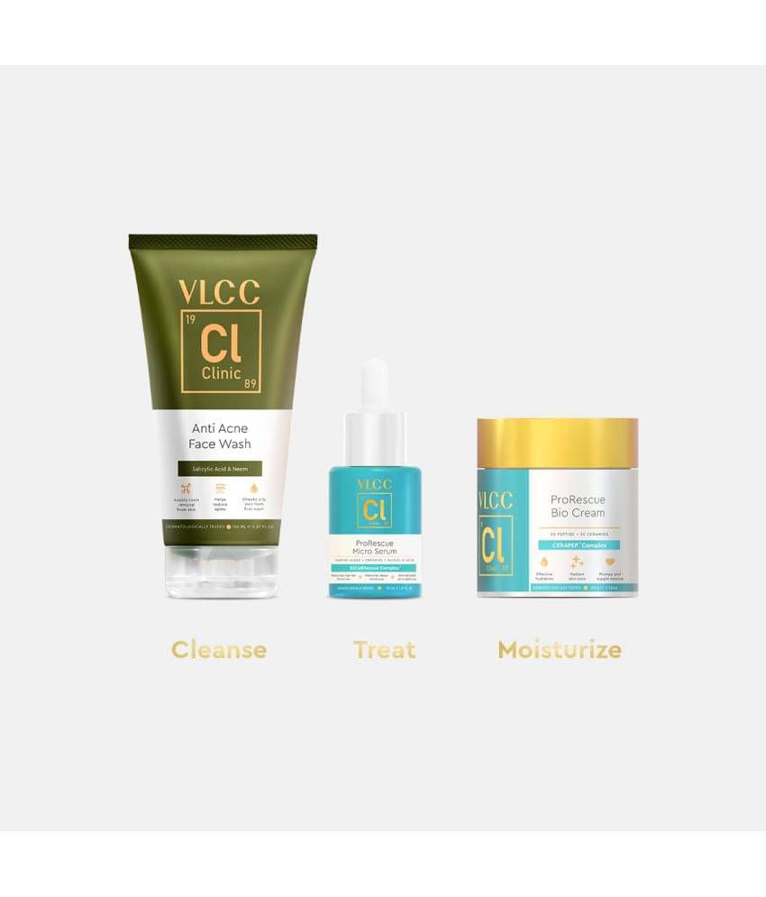VLCC Clinic Acne Purifying Regime (Anti Acne Face Wash - 150 ml, ProRescue Micro Serum - 30 ml & Bio Cream - 100 g) VLCC Clinic Acne Purifying Regime (Anti Acne Face Wash - 150 ml, ProRescue Micro Serum - 30 ml & Bio Cream - 100 g)