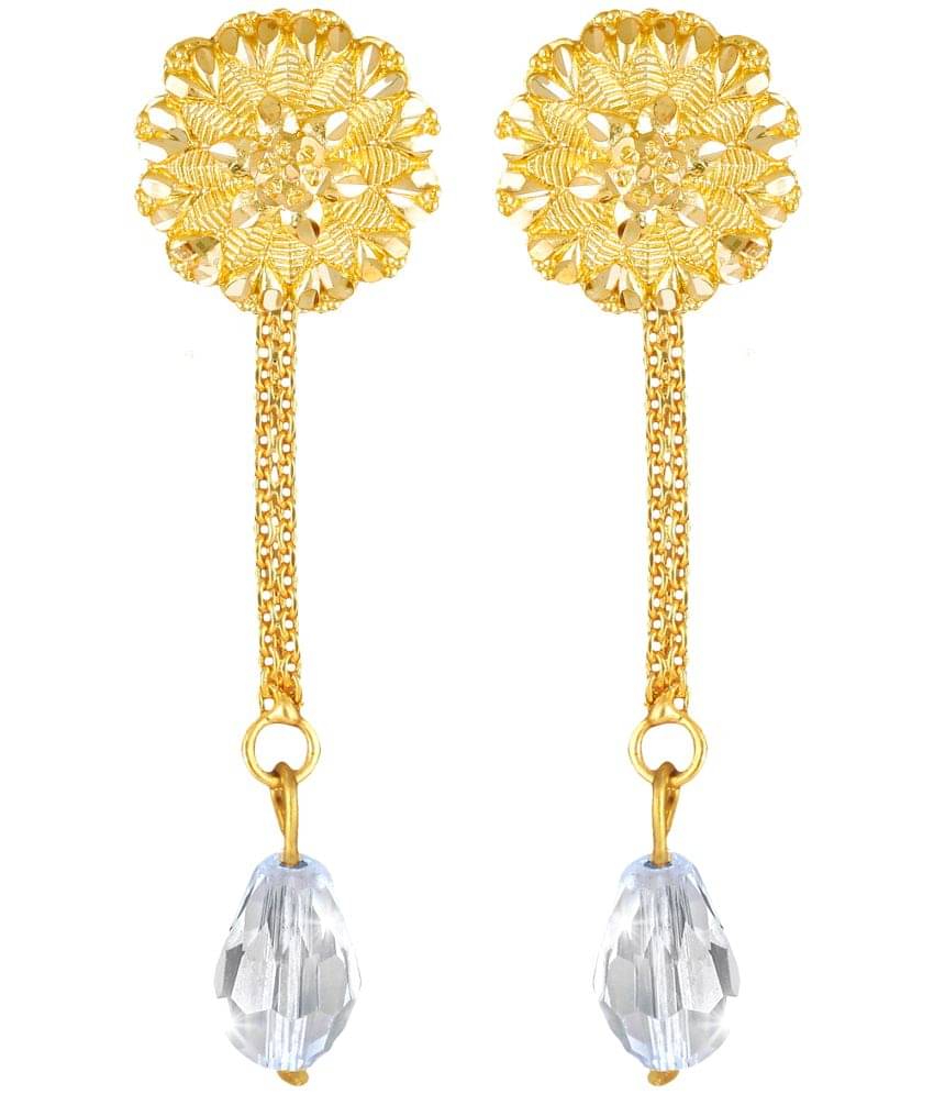     			Vighnaharta Golden Drop Earrings ( Pack of 1 )