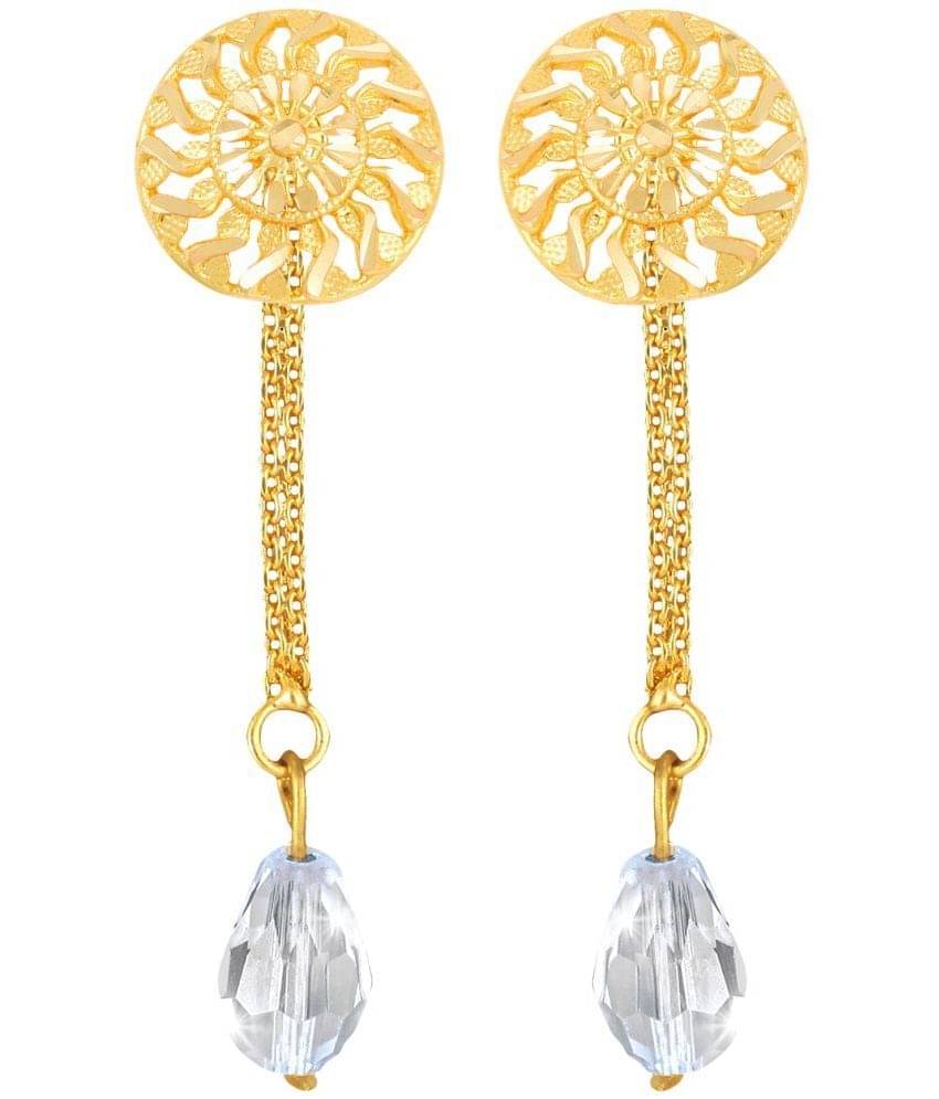     			Vighnaharta Golden Drop Earrings ( Pack of 1 )