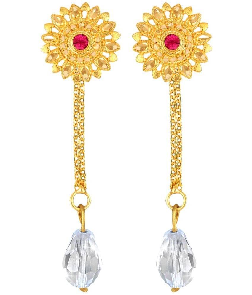     			Vighnaharta Golden Drop Earrings ( Pack of 1 )