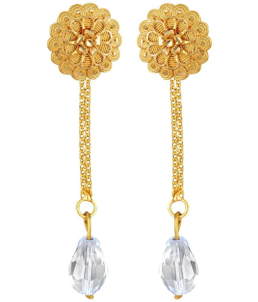 Vighnaharta Golden Drop Earrings ( Pack of 1 ) - Earrings | Buy online on ZillyBuy