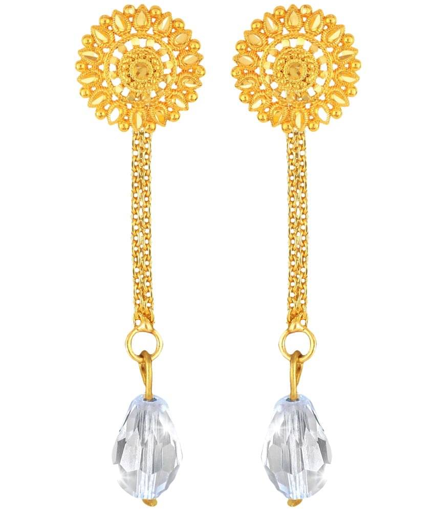     			Vighnaharta Golden Drop Earrings ( Pack of 1 )