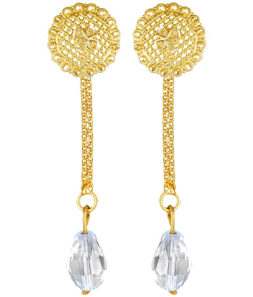     			Vighnaharta Golden Drop Earrings ( Pack of 1 )