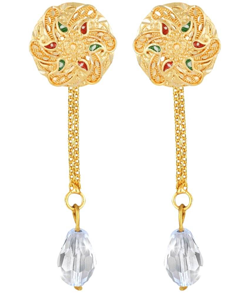     			Vighnaharta Golden Drop Earrings ( Pack of 1 )