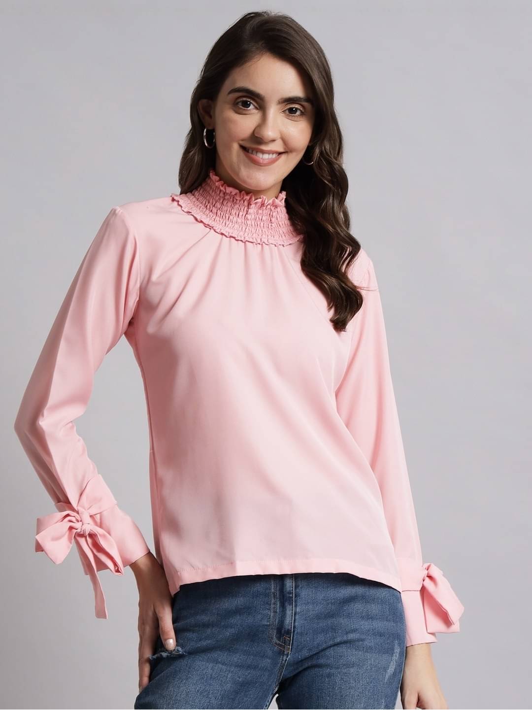 Westchic Women's Polyester Regular Top ( Pink ) Westchic Women's Polyester Regular Top ( Pink )
