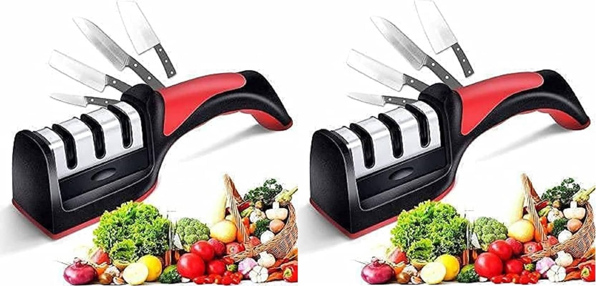 ATIPRIYA Multicolor Stainless Steel Knife Sharpner Blade Length 6 cm ( Pack of 2 )