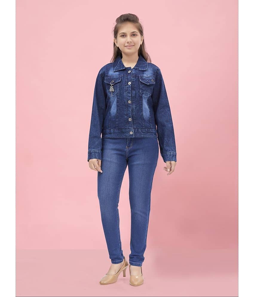 Aarika Girls Denim Denim Jackets For ( Pack of 1 , Navy Blue ) - Jackets & Coats | Buy online on ZillyBuy