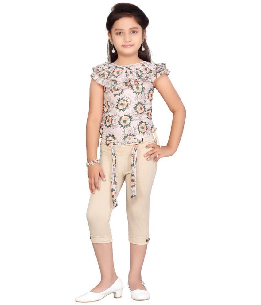     			Aarika Pack of 1 Girls Cotton Blend Top With Pants ( Peach )