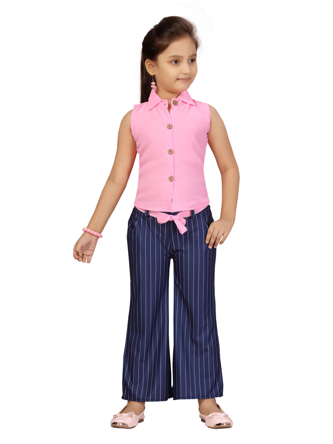     			Aarika Pack of 1 Girls Cotton Blend Shirt With Pants ( Pink )