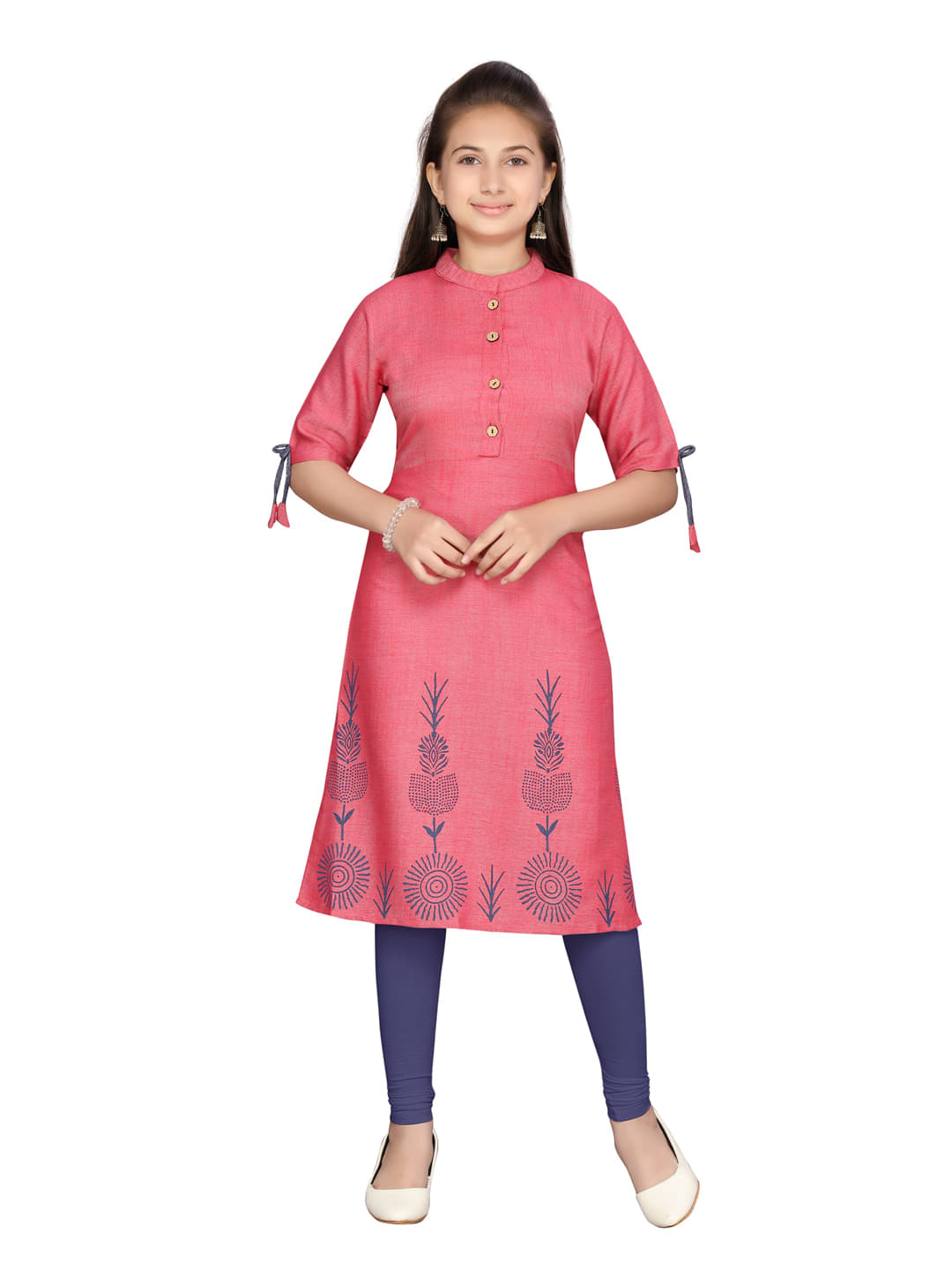     			Aarika Girls Cotton Kurti ( Pack of 1 , Red )