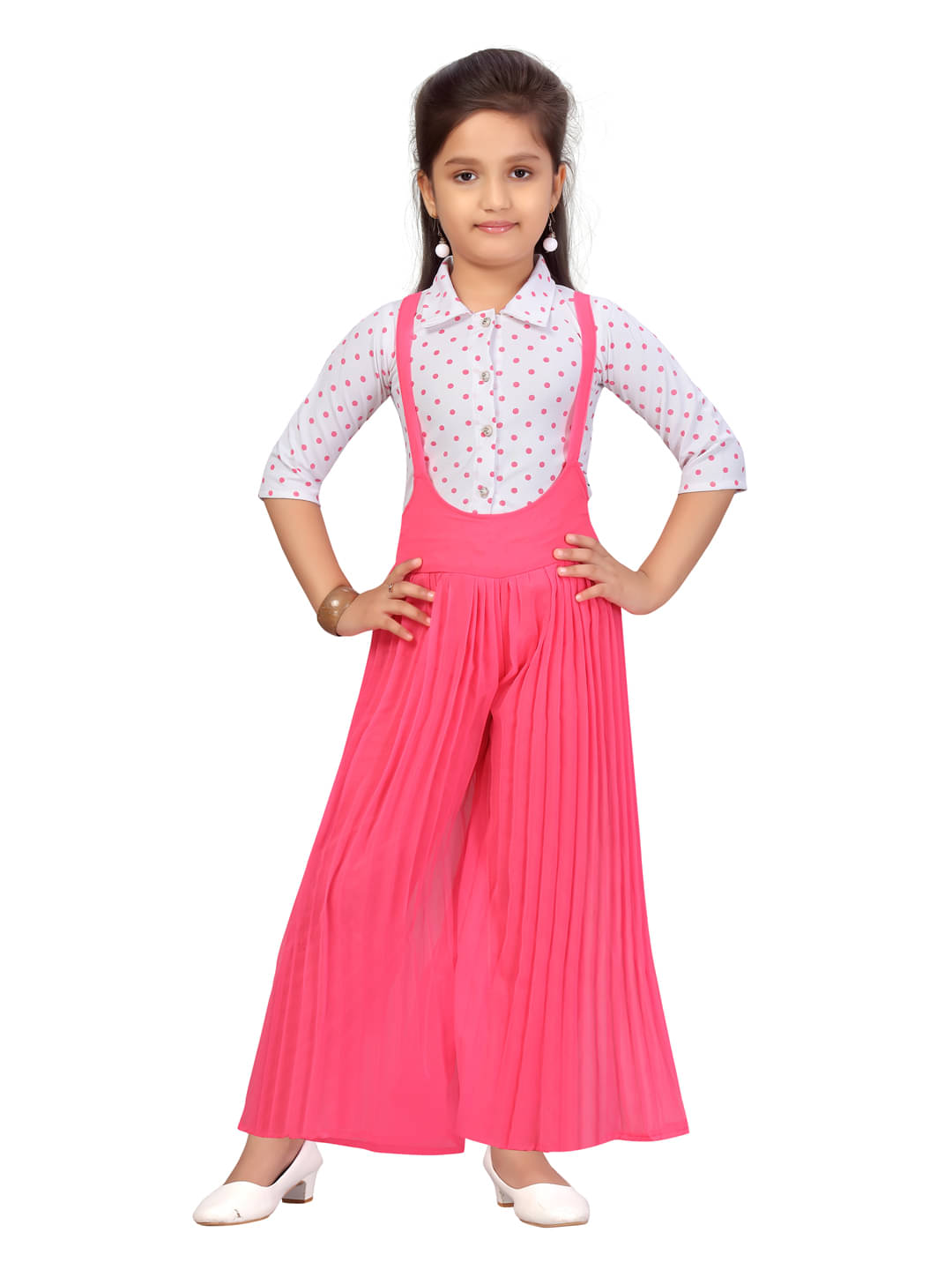     			Aarika Girls Georgette Jumpsuit ( Pack of 1 , White )