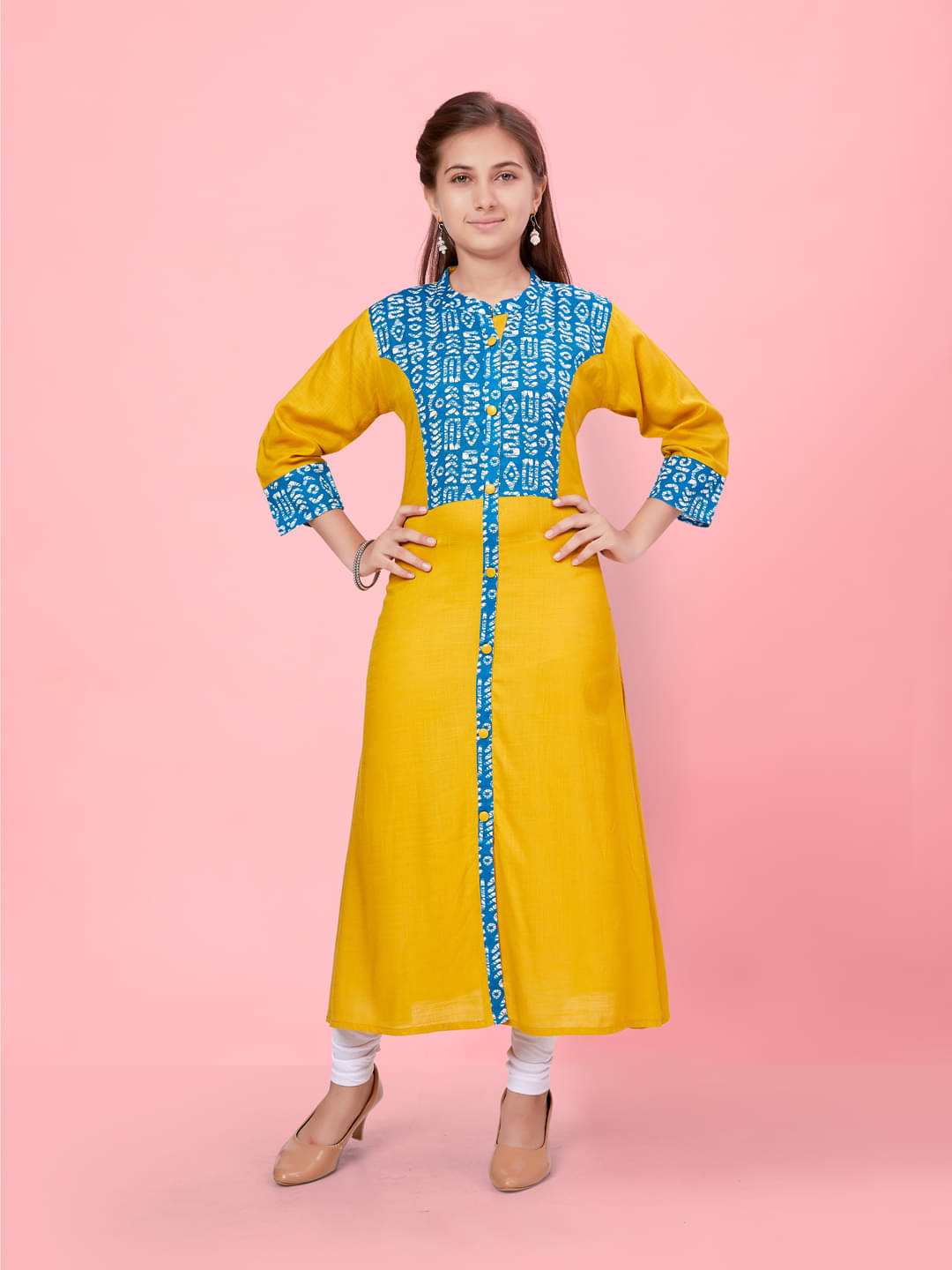     			Aarika Girls Cotton Kurti ( Pack of 1 , Yellow )