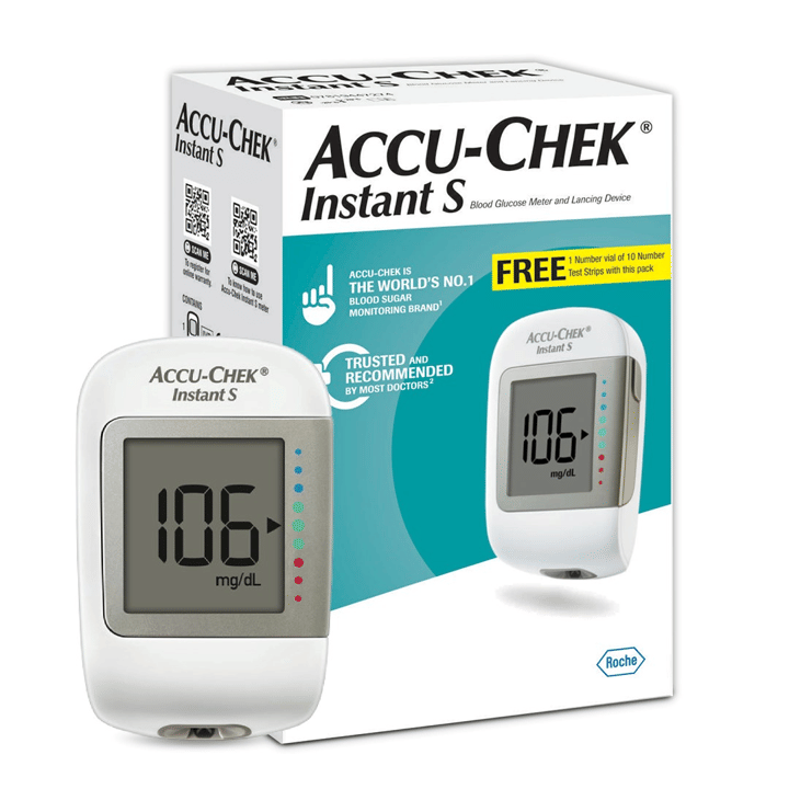     			Accu-Chek Instant S Kit+10strip+10Lancet Glucometer