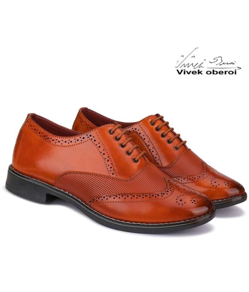 Bersache Tan Men's Brogue Formal Shoes     			Bersache Tan Men's Brogue Formal Shoes