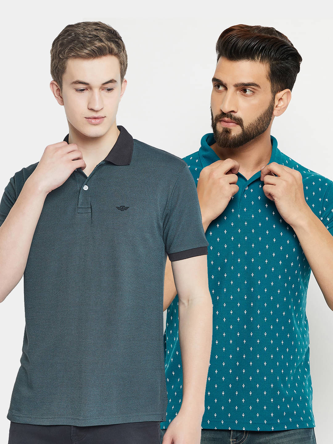     			GET GOLF Pack of 2 Cotton Blend Regular Fit Solid Half Sleeves Men's Polo T Shirt ( Dark Green )