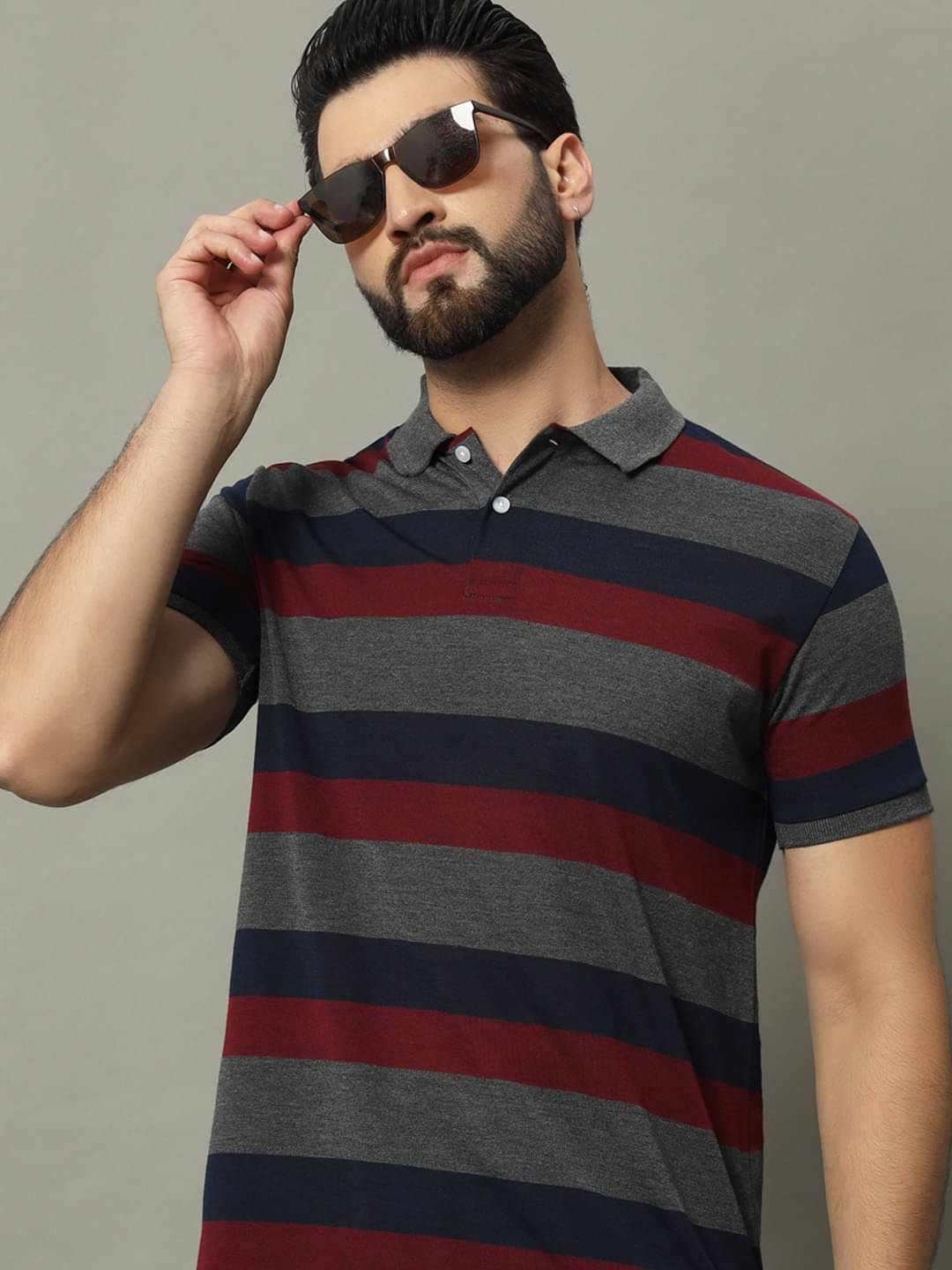 GET GOLF Cotton Blend Regular Fit Striped Half Sleeves Men's Polo T Shirt - Multicolor ( Pack of 1 ) GET GOLF Cotton Blend Regular Fit Striped Half Sleeves Men's Polo T Shirt - Multicolor ( Pack of 1 )