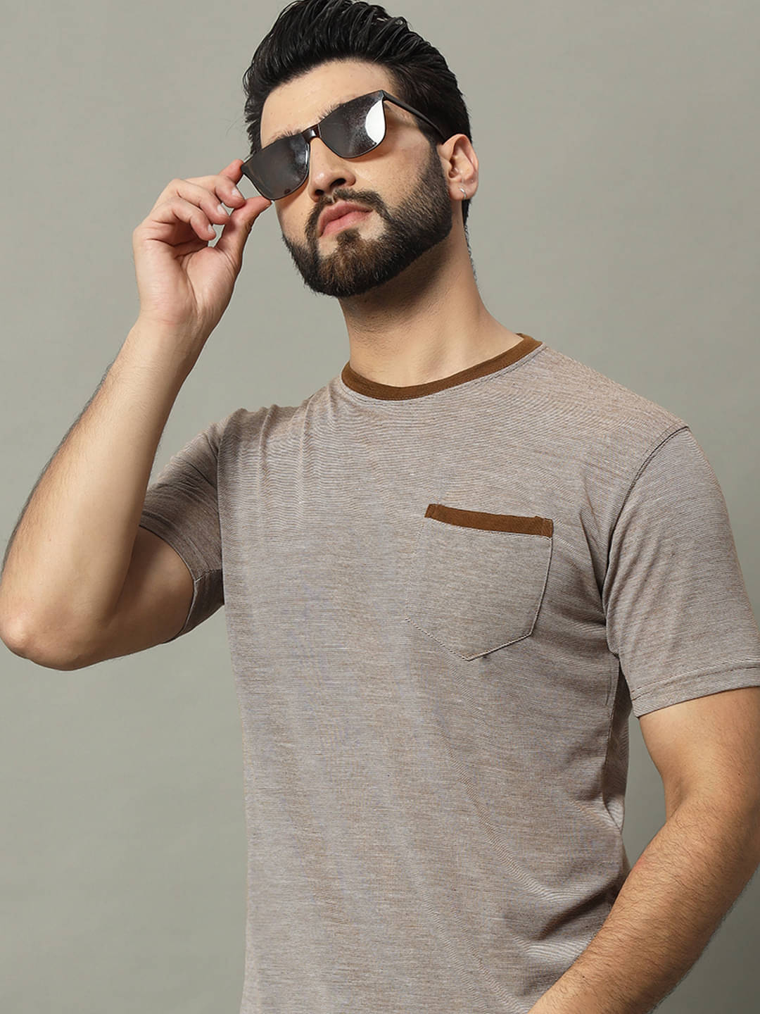     			GET GOLF Pack of 1 Cotton Blend Regular Fit Men's T-Shirt ( Brown )