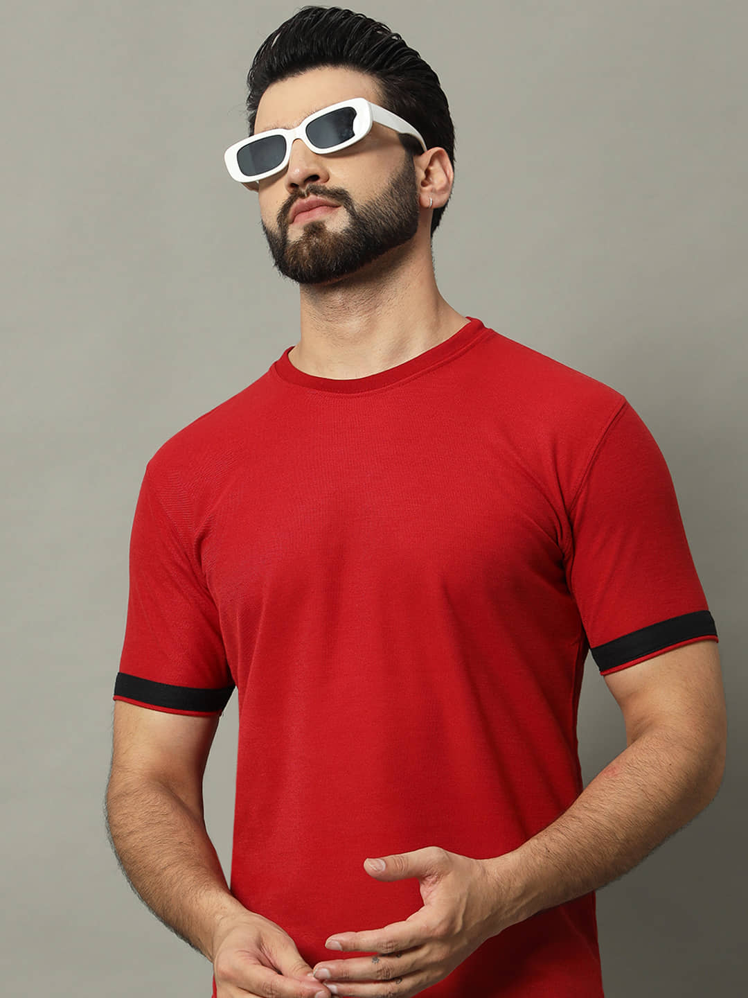 GET GOLF Pack of 1 Cotton Blend Regular Fit Men's T-Shirt ( Brown )