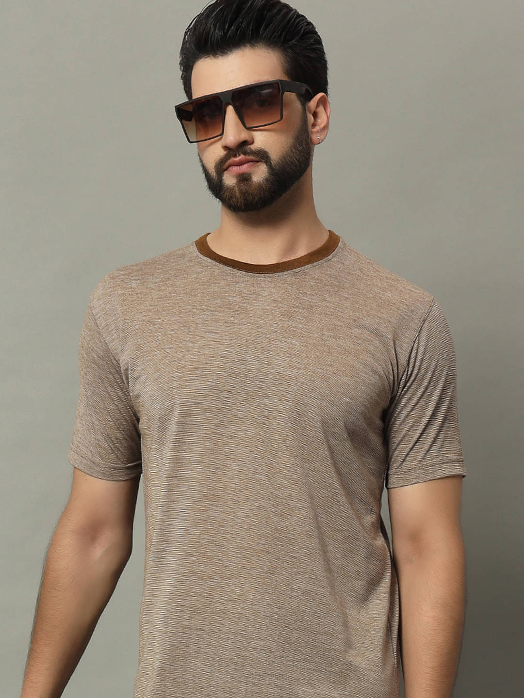     			GET GOLF Pack of 1 Cotton Blend Regular Fit Men's T-Shirt ( Brown )