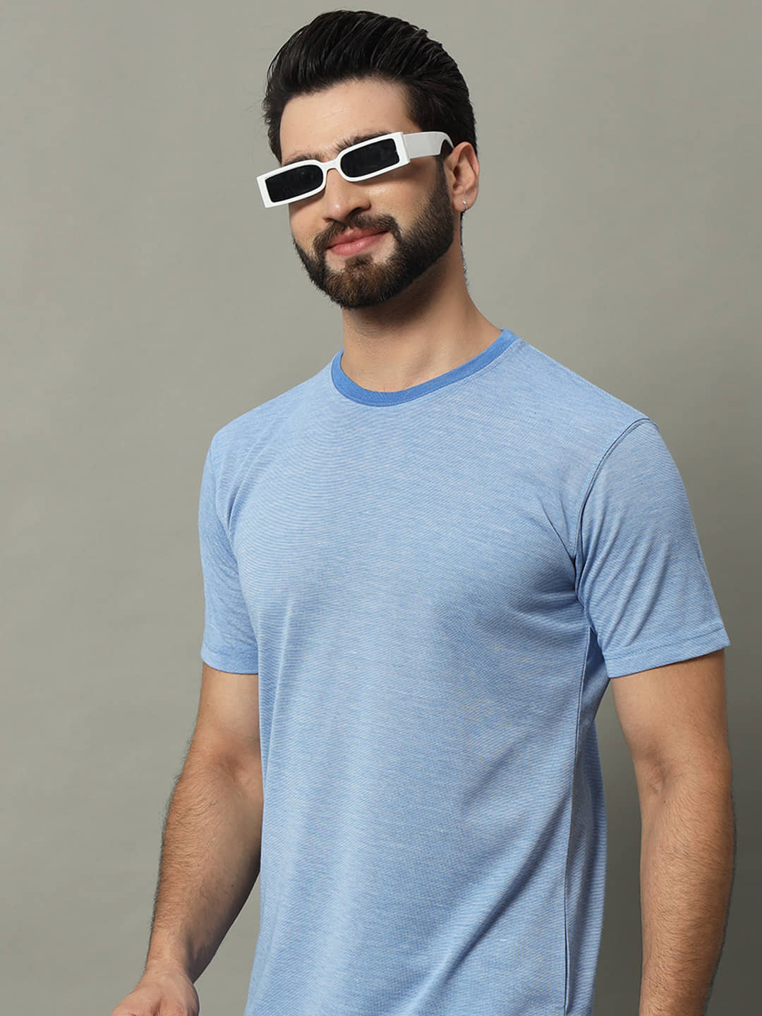 GET GOLF Pack of 1 Cotton Blend Regular Fit Men's T-Shirt ( Turquoise )