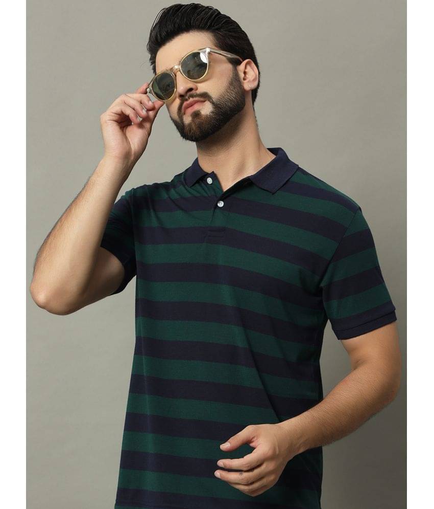 GET GOLF Cotton Blend Regular Fit Striped Half Sleeves Men's Polo T Shirt - Navy Blue ( Pack of 1 ) GET GOLF Cotton Blend Regular Fit Striped Half Sleeves Men's Polo T Shirt - Navy Blue ( Pack of 1 )