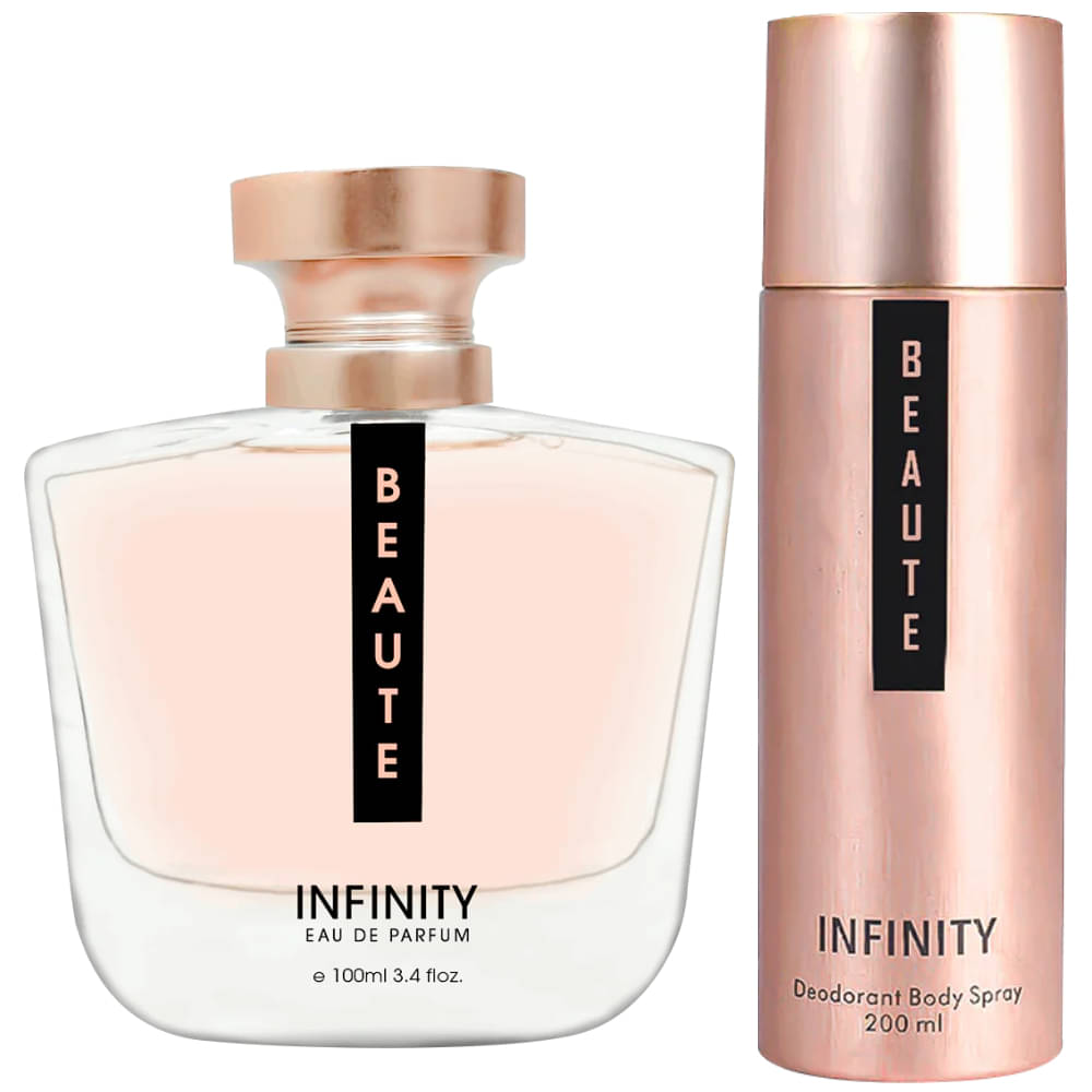     			Infinity Beaute 100ML EDP Long Lasting Perfume & Beaute 200ML Deodorant Body Spray Gift Set Pack of 2