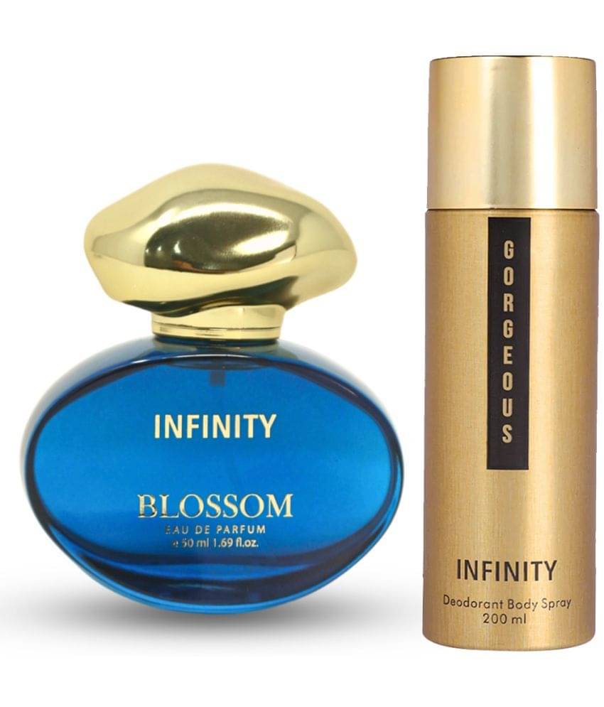     			Infinity Blossom 50ML EDP Long Lasting Perfume & Gorgeous 200ML Deodorant Body Spray Gift Set Pack of 2