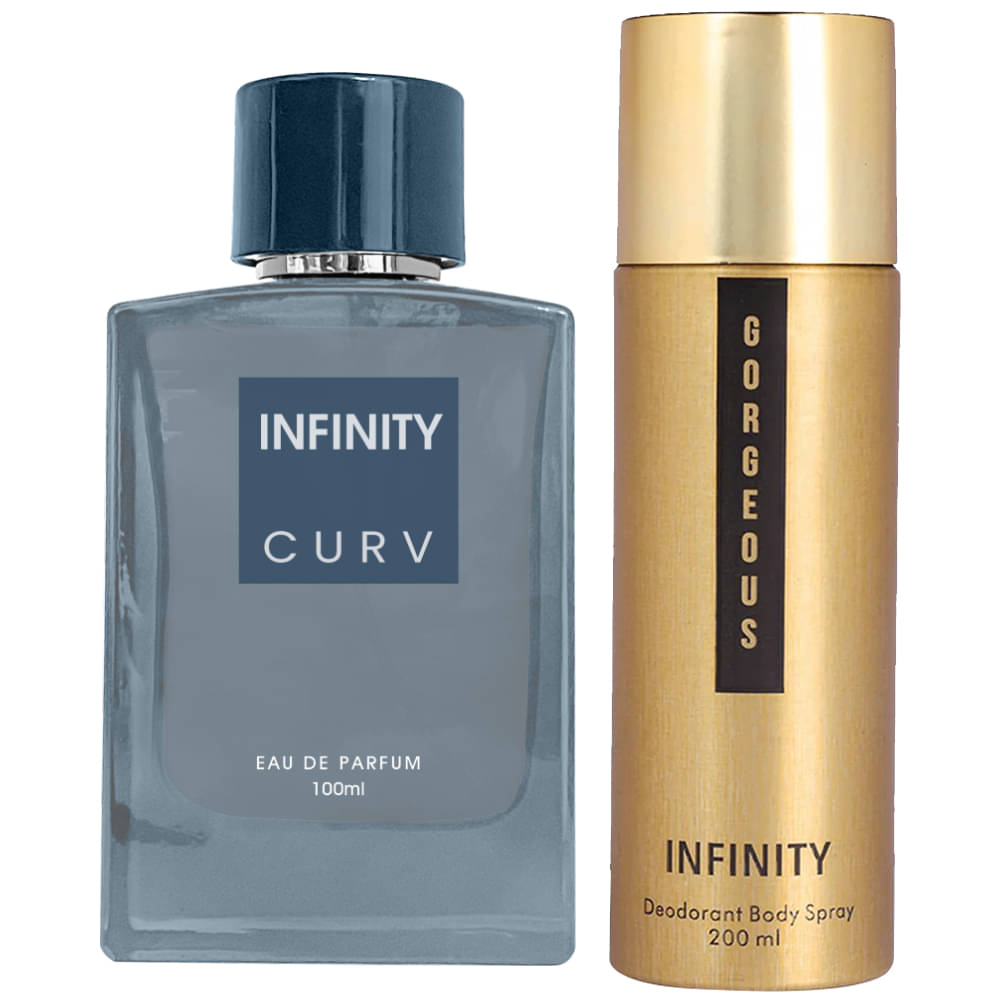     			Infinity Curv 100ML EDP Long Lasting Perfume & Gorgeous 200ML Deodorant Body Spray Gift Set Pack of 2