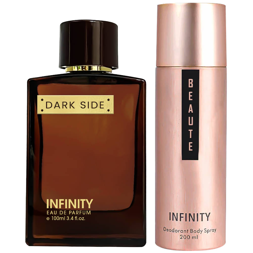     			Infinity Dark Side 100ML EDP Long Lasting Perfume & Beaute 200ML Deodorant Body Spray Gift Set Pack of 2