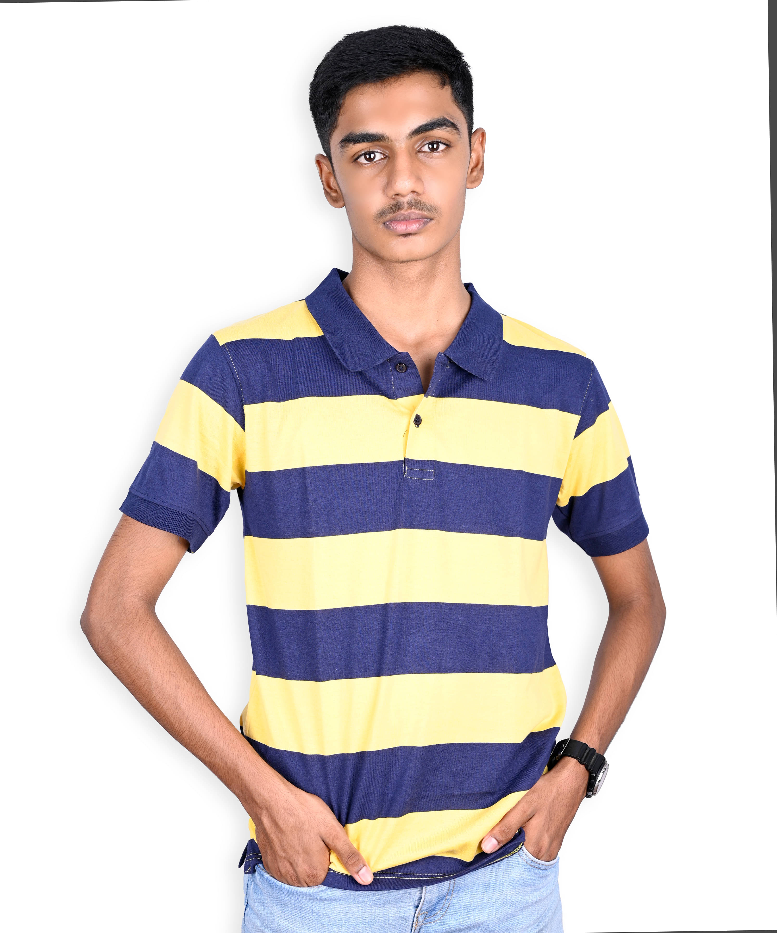     			J&JP Pack of 1 Cotton Regular Fit Striped Half Sleeves Men's Polo T Shirt ( Multicolor )