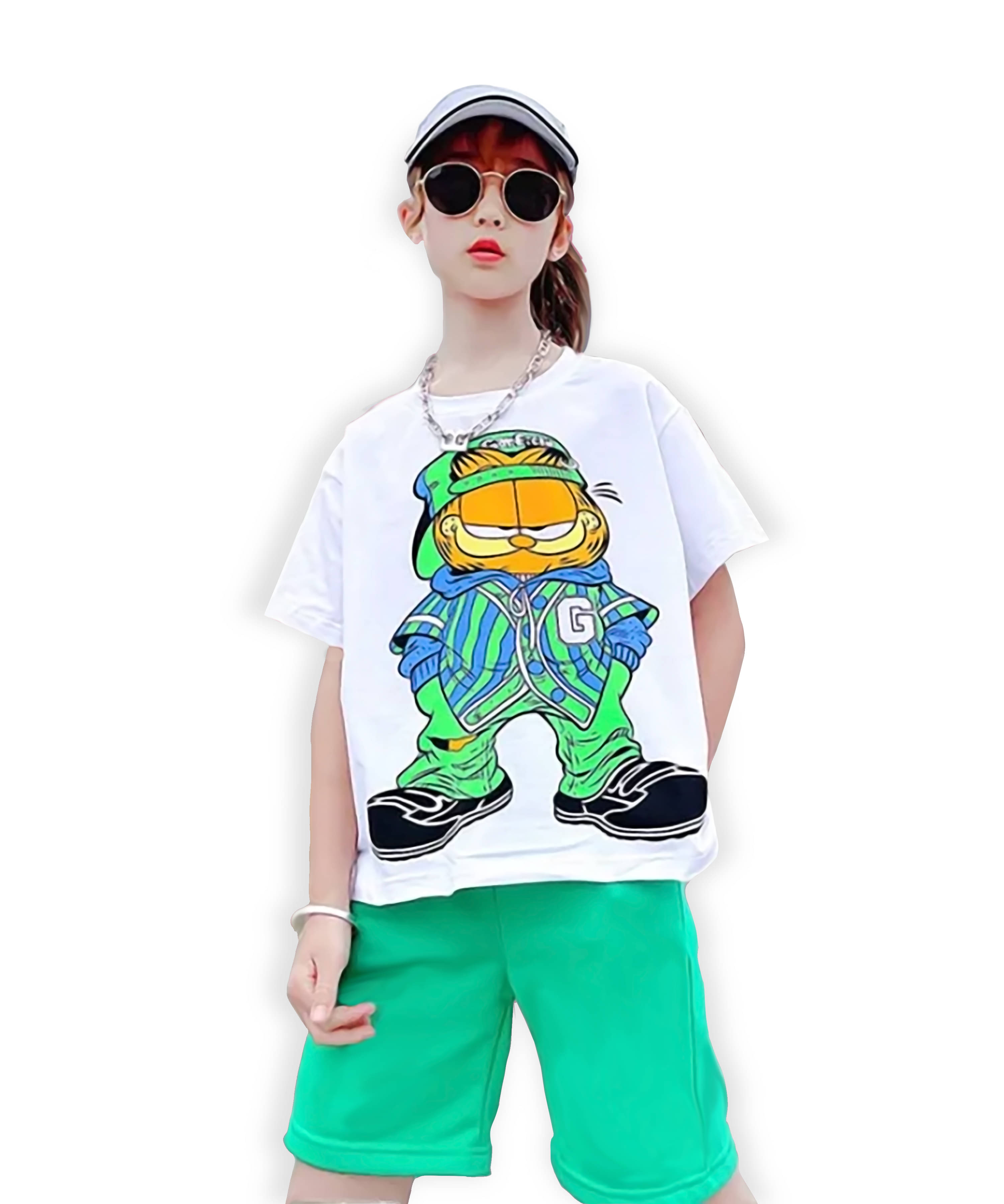     			J&JP Pack of 1 Girls Cotton Blend Top With Shorts ( Multi )