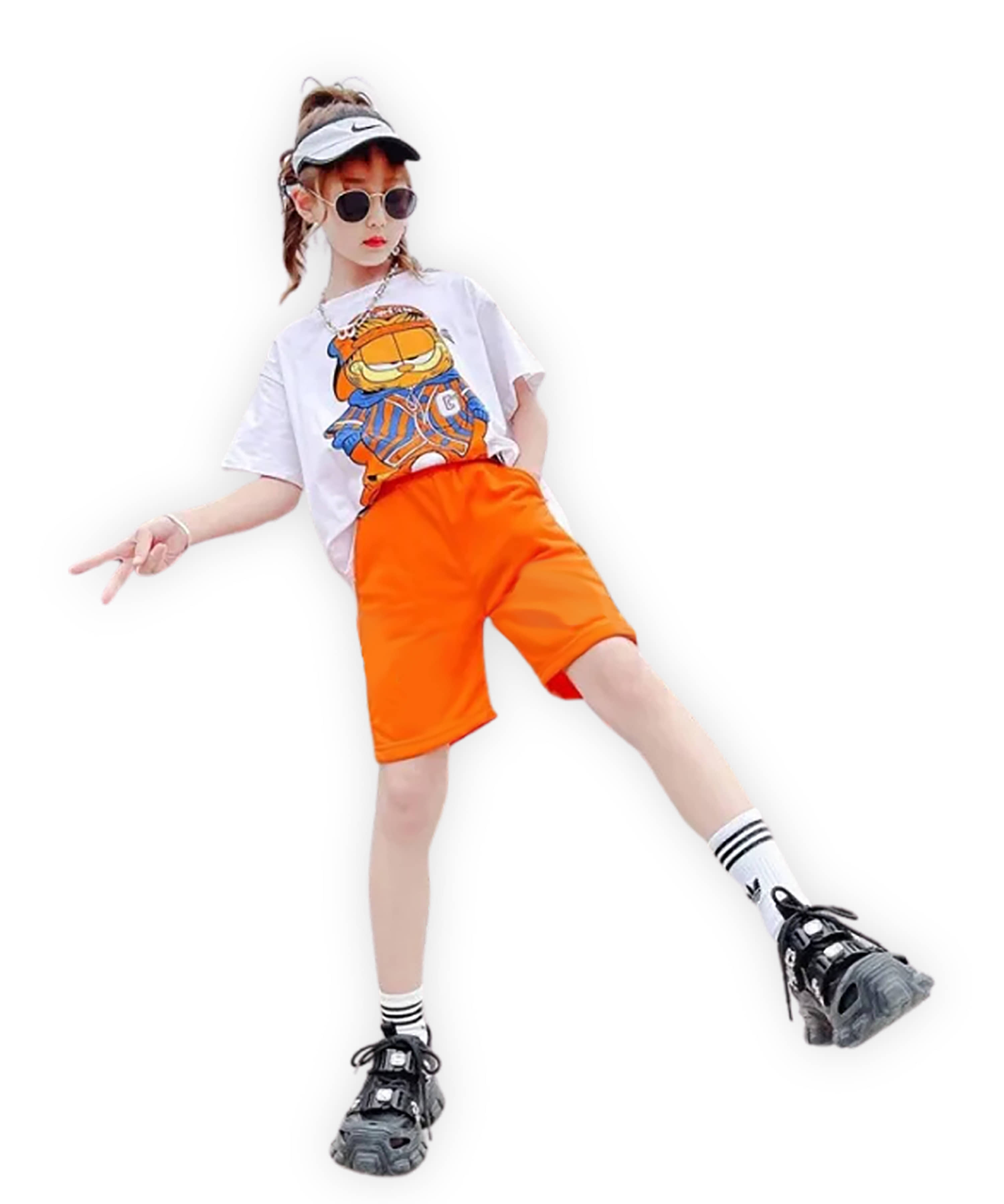 J&JP Pack of 1 Girls Cotton Blend Top With Shorts ( Multi )
