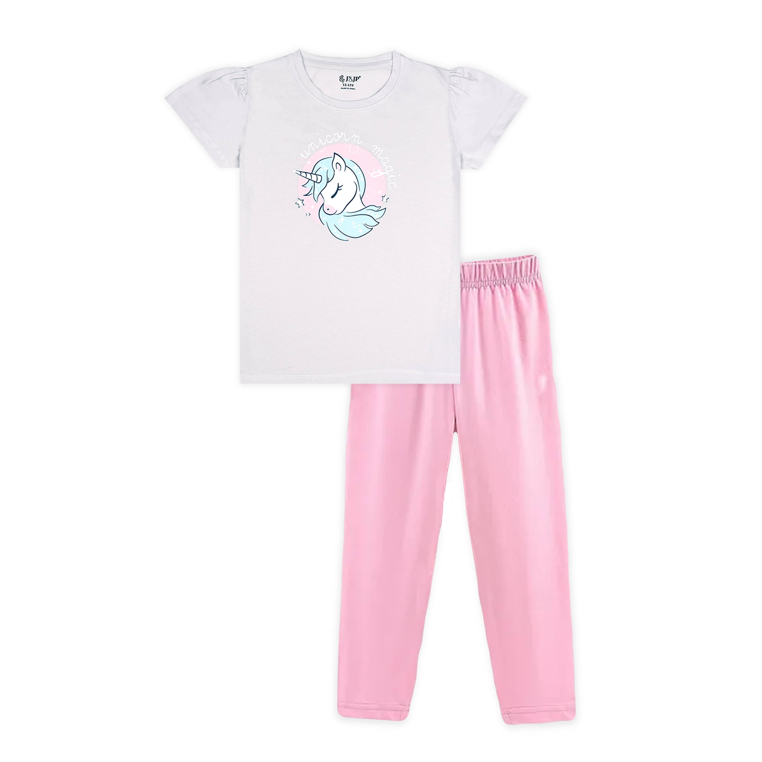     			J&JP Pack of 1 Girls Cotton Blend Top With Pants ( Multicolor )