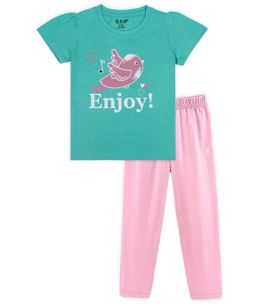     			J&JP Pack of 1 Girls Cotton Blend Top With Pants ( Multicolor )
