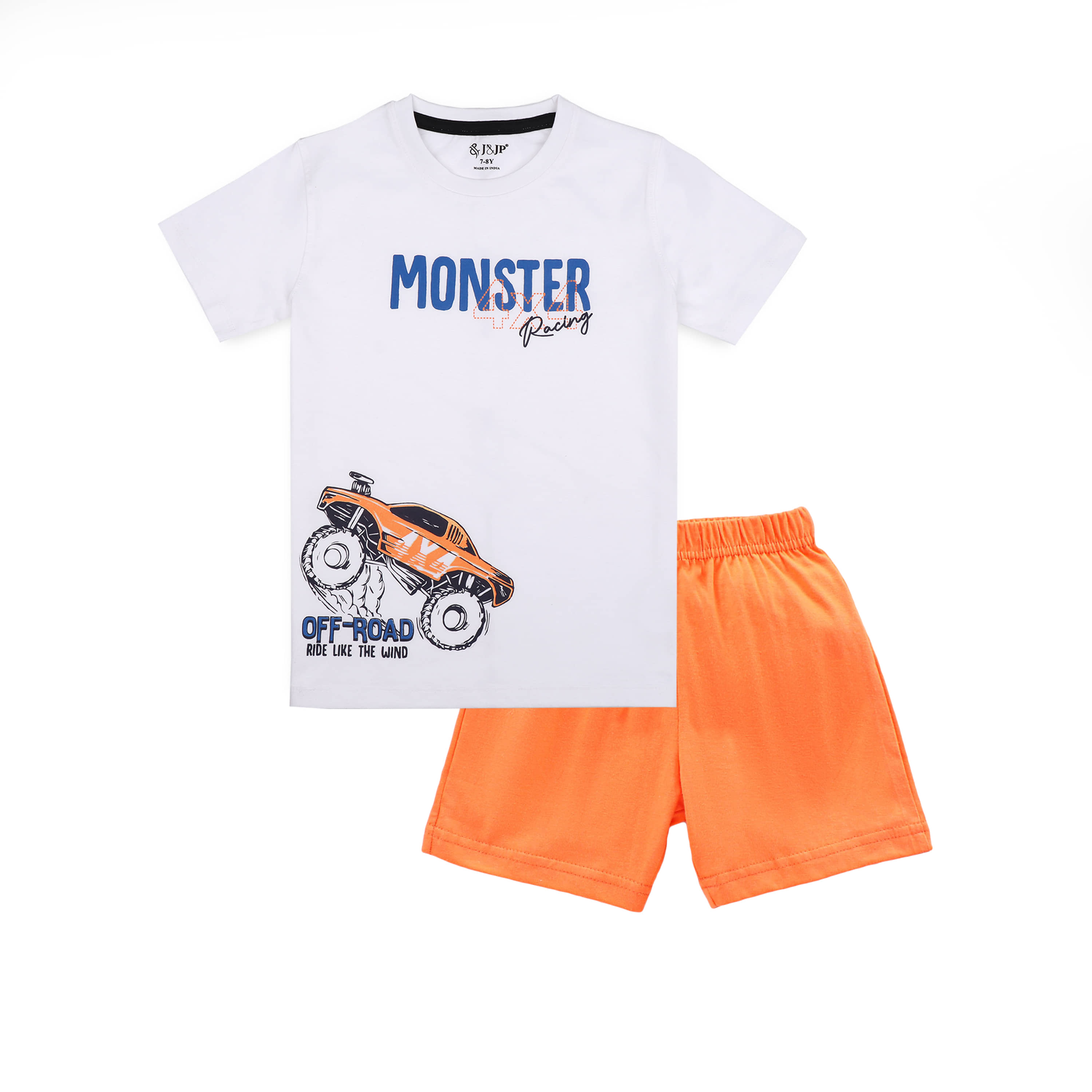 J&JP Pack of 1 Boys Cotton Blend T-Shirt & Shorts Set ( Multicolor )