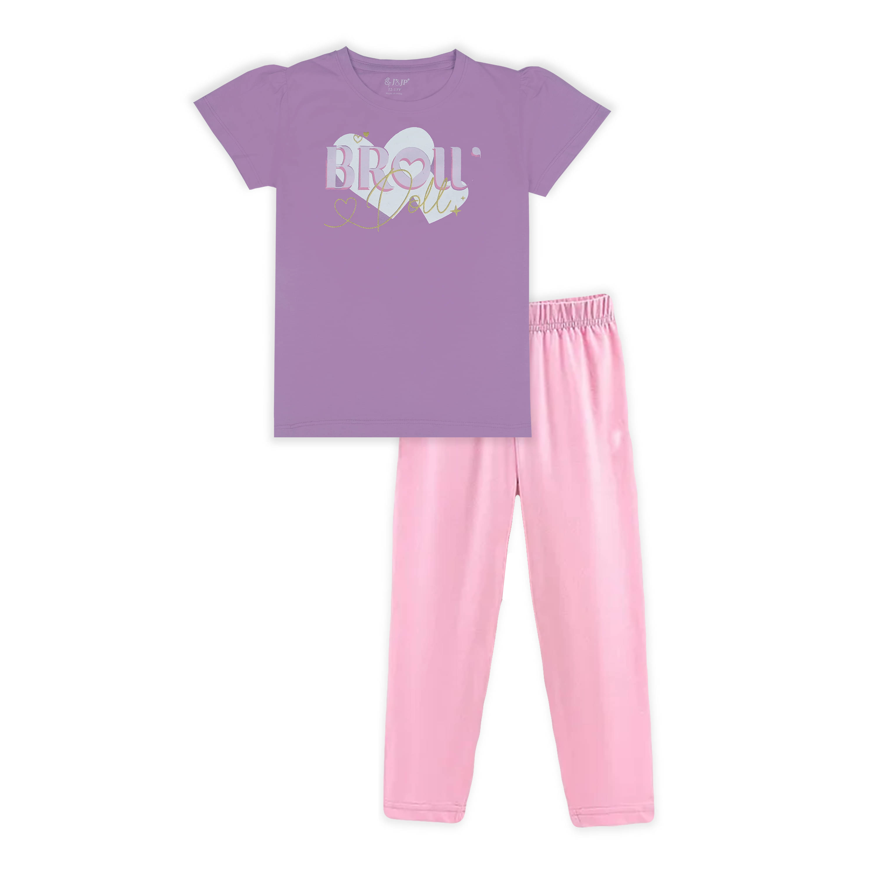     			J&JP Pack of 1 Girls Cotton Blend Top With Pants ( Multicolor )