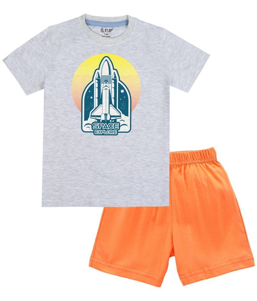     			J&JP Pack of 1 Boys Cotton Blend T-Shirt & Shorts Set ( Multicolor )