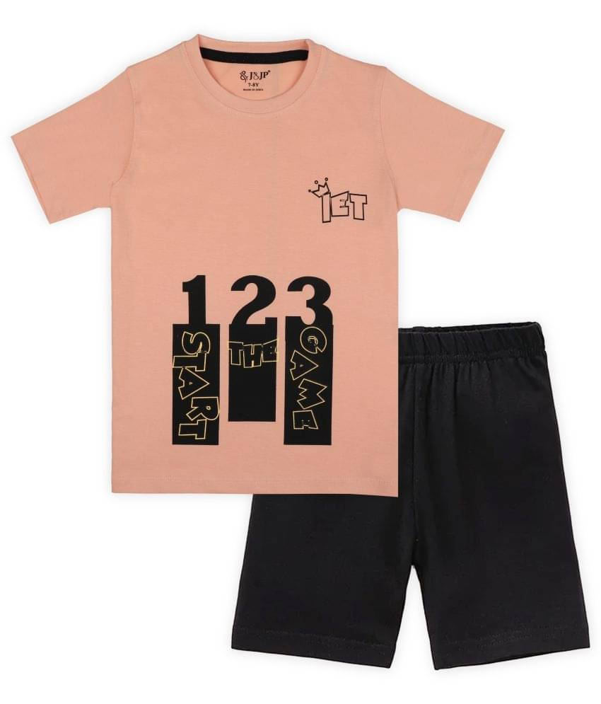 J&JP Pack of 1 Boys Cotton Blend T-Shirt & Shorts Set ( Multicolor )     			J&JP Pack of 1 Boys Cotton Blend T-Shirt & Shorts Set ( Multicolor )