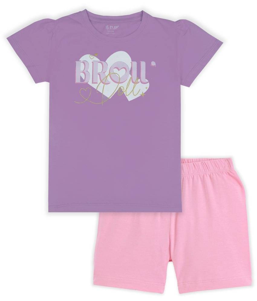     			J&JP Pack of 1 Girls Cotton Blend Top With Shorts ( Multicolor )