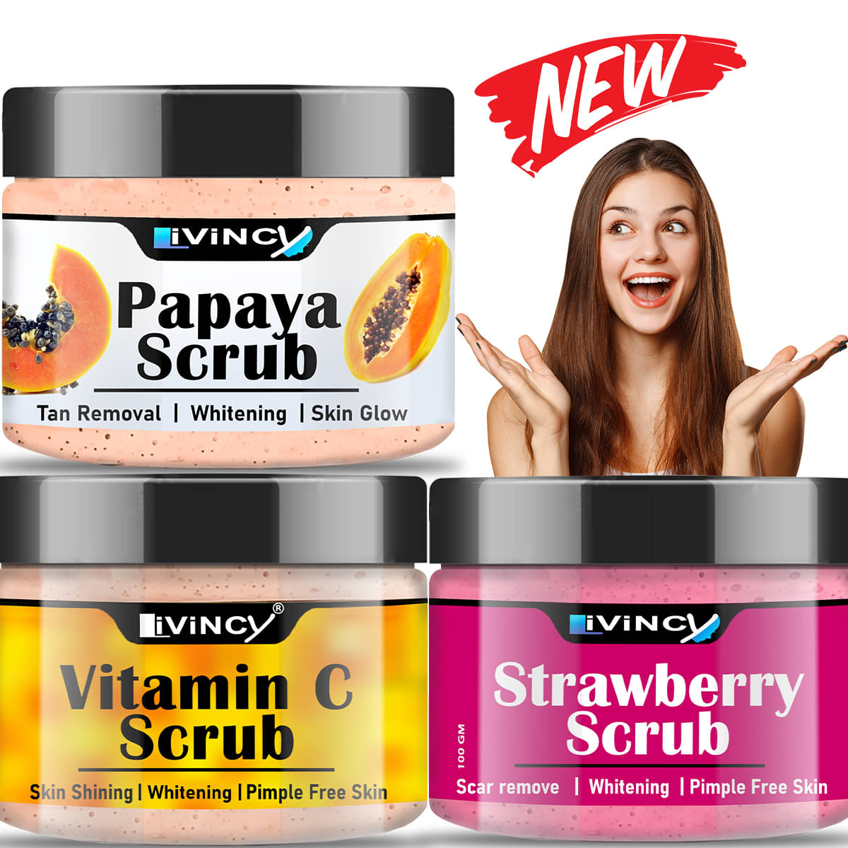     			LIVINCY Moisturizing Body Scrub ( Pack of 3 )