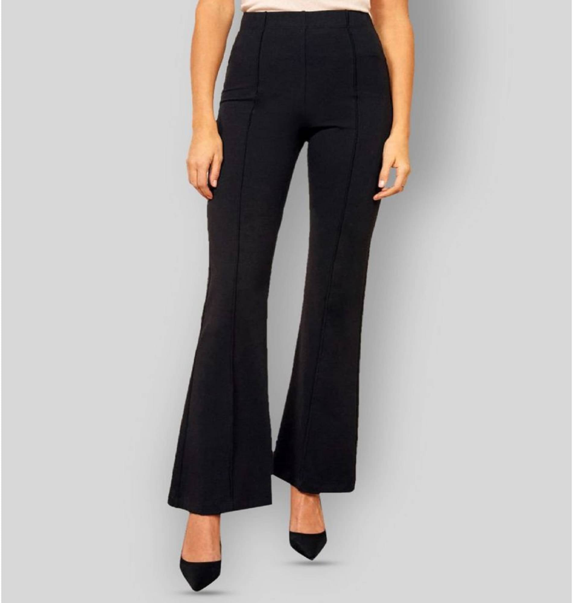     			Leavess Black Cotton Blend Flared Women's Bootcut Pants ( Pack of 1 )