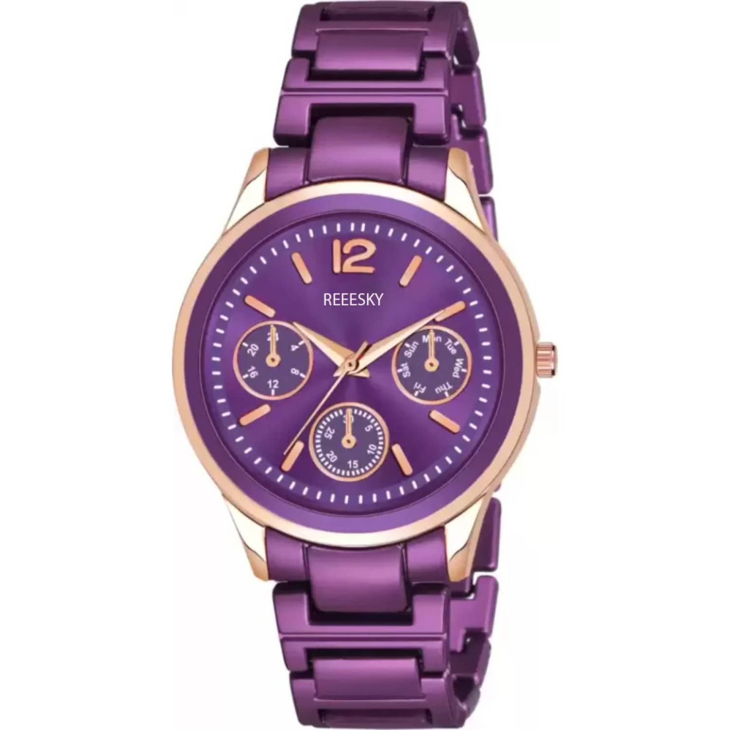REESKY Blue Metal Analog Womens Watch