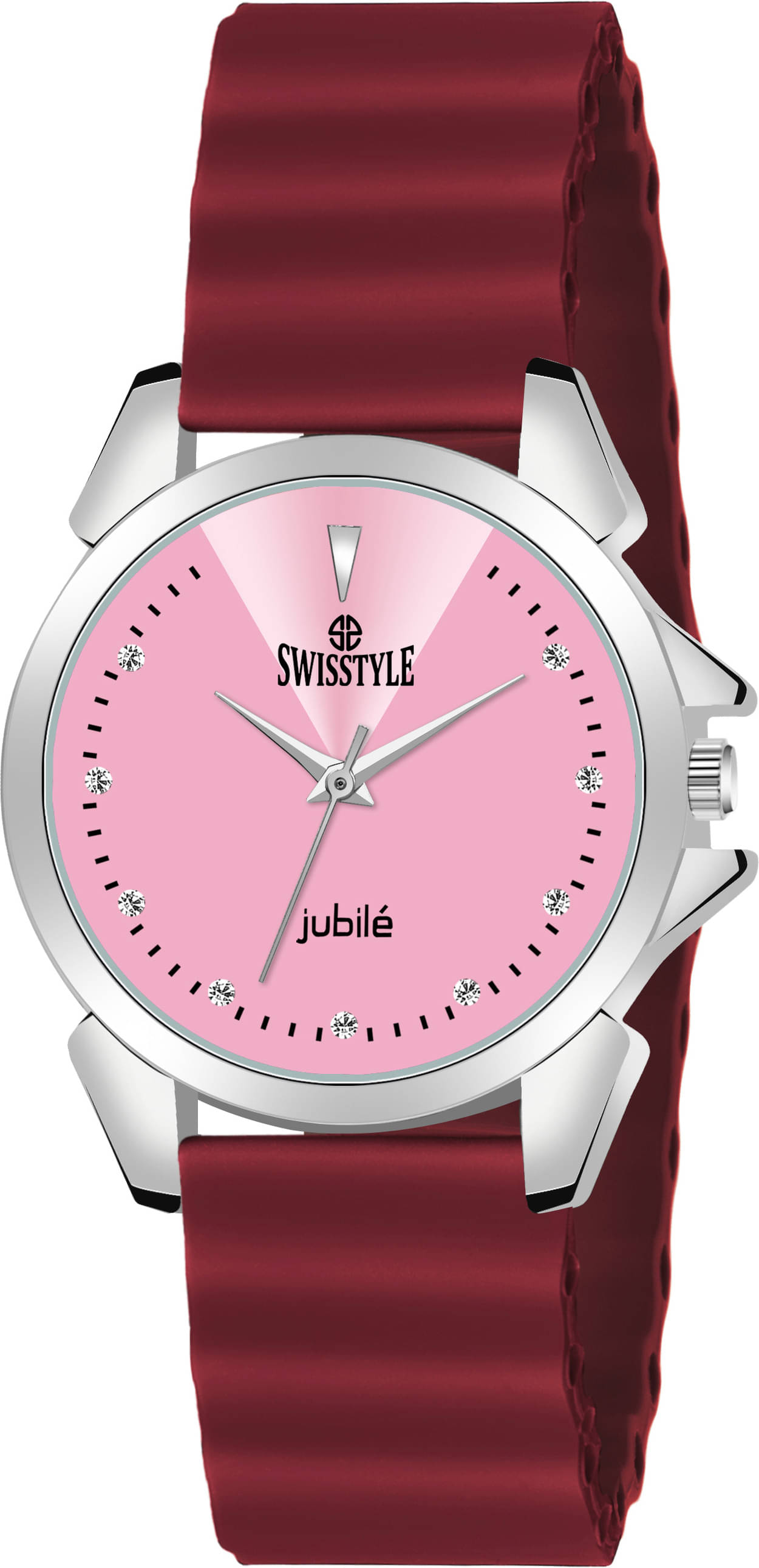     			Swisstyle Maroon Silicon Analog Womens Watch