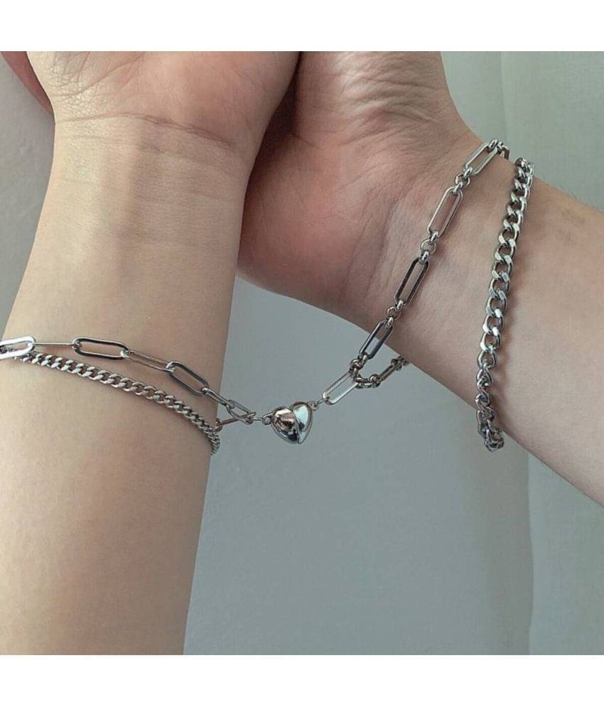    			Thrillz Silver Bracelet ( Pack of 2 )