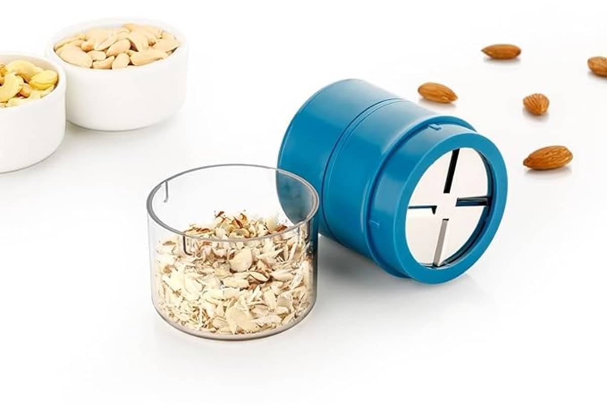 Analog Kitchenware Dry Fruit Cutter Blue Plastic Mannual Chopper 200 ml ( Pack of 1 ) Analog Kitchenware Dry Fruit Cutter Blue Plastic Mannual Chopper 200 ml ( Pack of 1 )