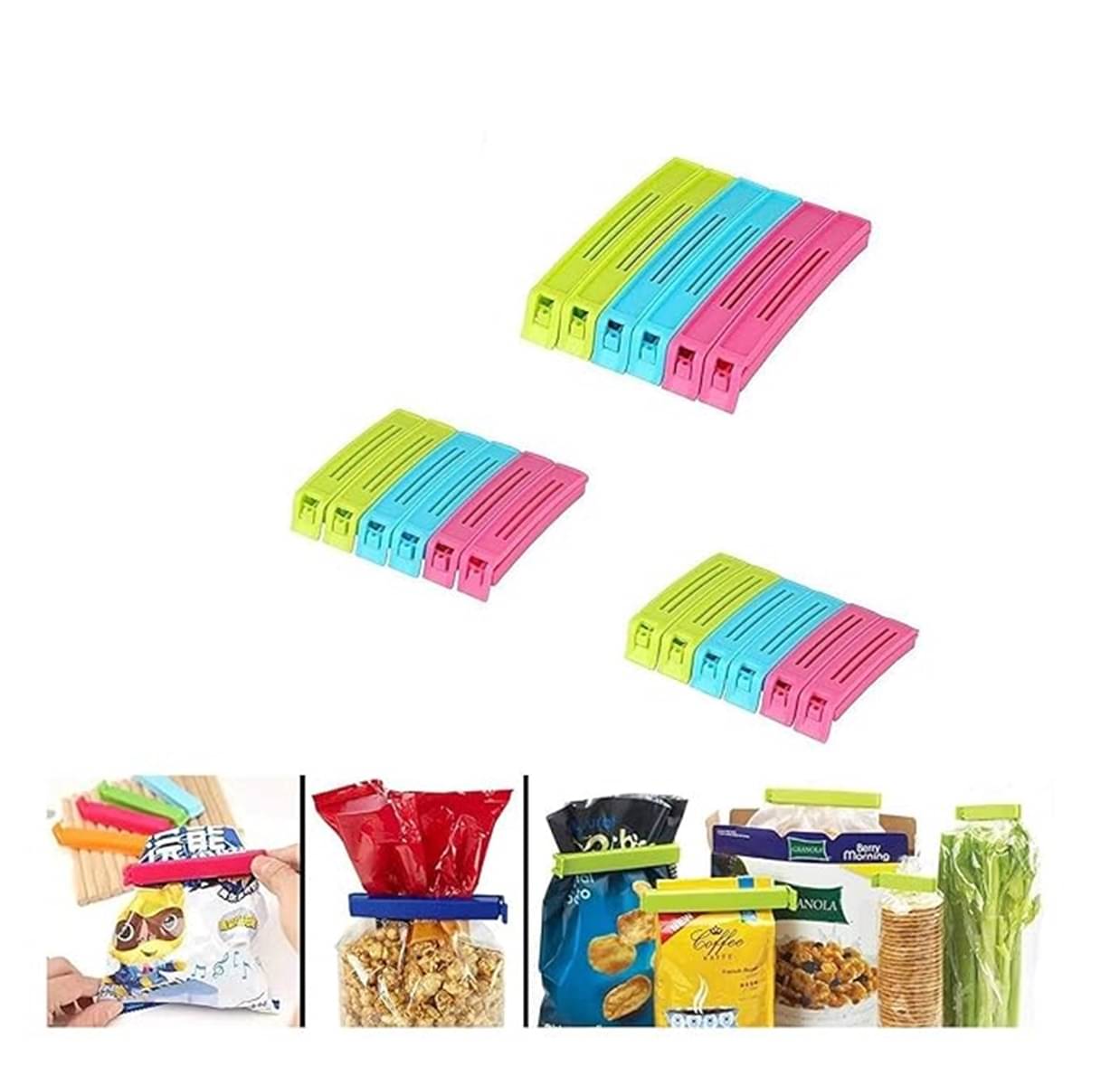     			Set of 18 Pcs -Plastic Food Snack Bag Pouch Clip Sealer