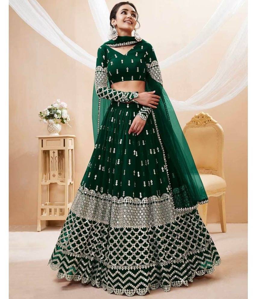 kedar fab Green Georgette Circular Semi Stitched Lehenga Single kedar fab Green Georgette Circular Semi Stitched Lehenga Single
