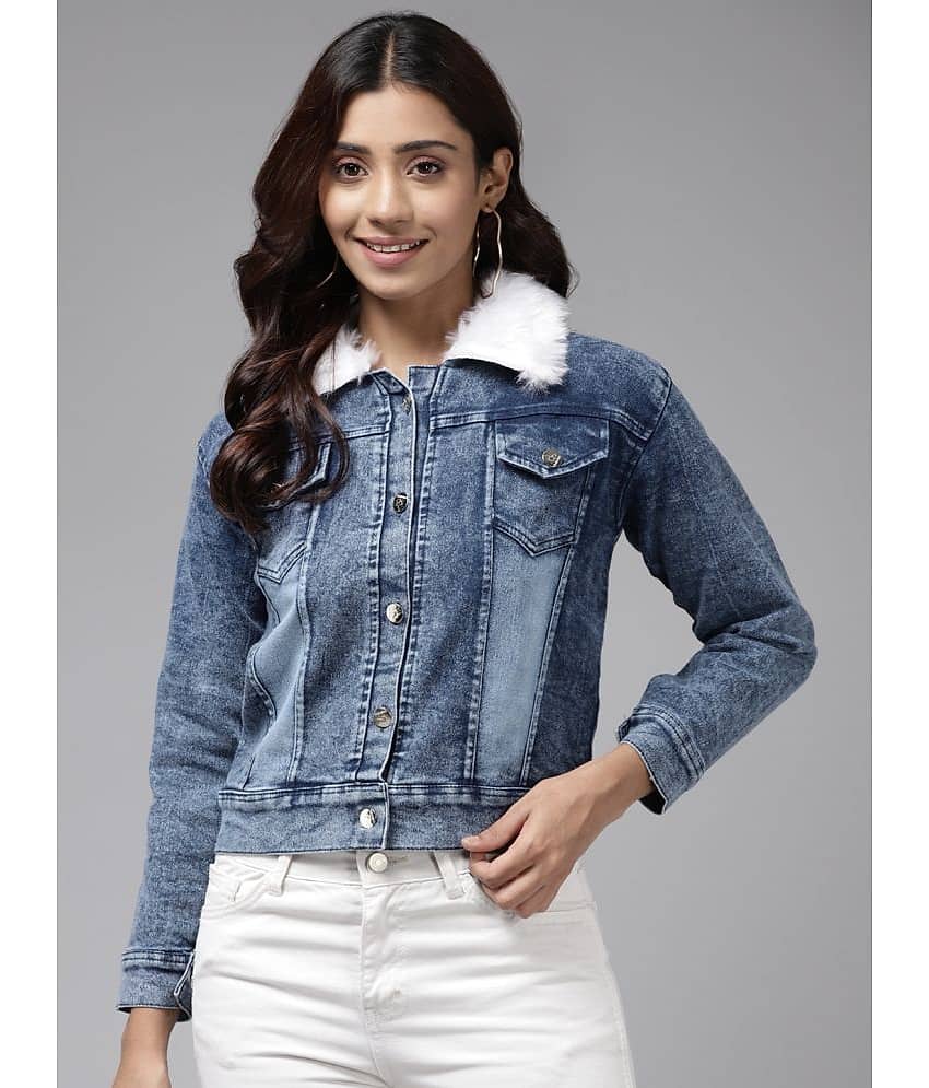 Aarika - Denim Blue Denim Jacket - Jackets & Coats | Buy online on ZillyBuy